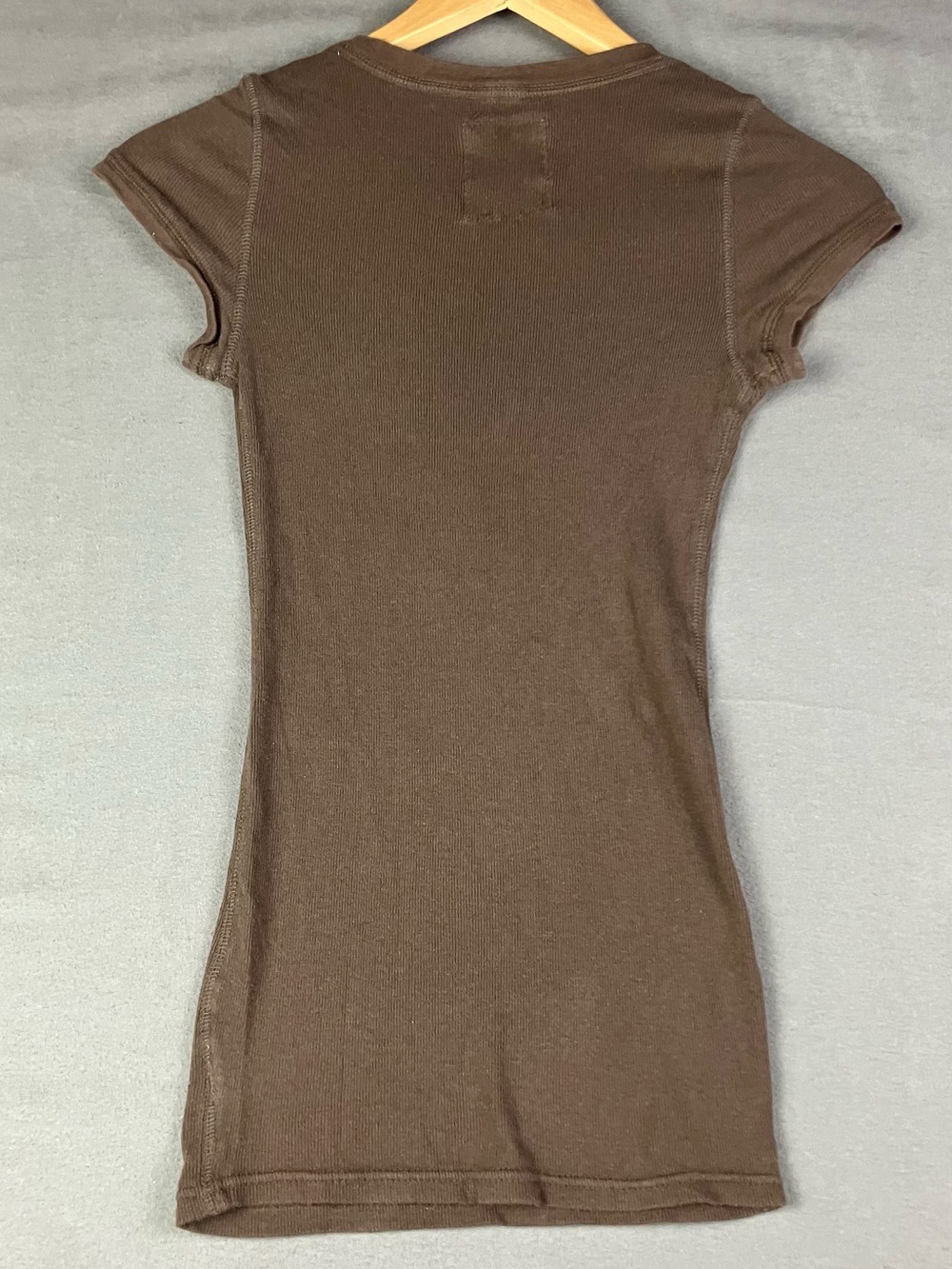 Vintage Y2K American Eagle Women’s Size XS Slim Henley Ribbed Short Sleeve Shirt - Picture 2 of 11